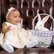 Easter Special: baby picture girl brown chair bunny