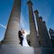 columbia missouri wedding photographer: bride and groom at columns